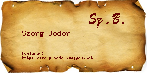 Szorg Bodor névjegykártya